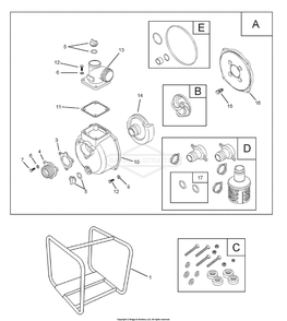 Water Pump Diagram and Parts List for 073031-0 WP2-35 Briggs and Stratton Water Pump